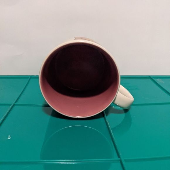 Disney Store Winnie the Pooh Pooh bear Coffee Cup 2 Sided Mug 12 oz pink Inside - Picture 5 of 5